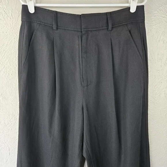 Everlane Dress Pants 10 Black Minimalist Straight Relaxed High Waisted Trousers - Picture 4 of 12